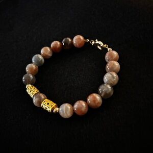 Black Sandstone Beaded Bracelet